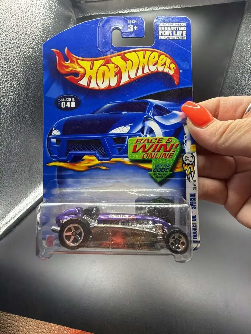 2002 Hot Wheels First Editions Collector #048 Rocket Oil Special Purple